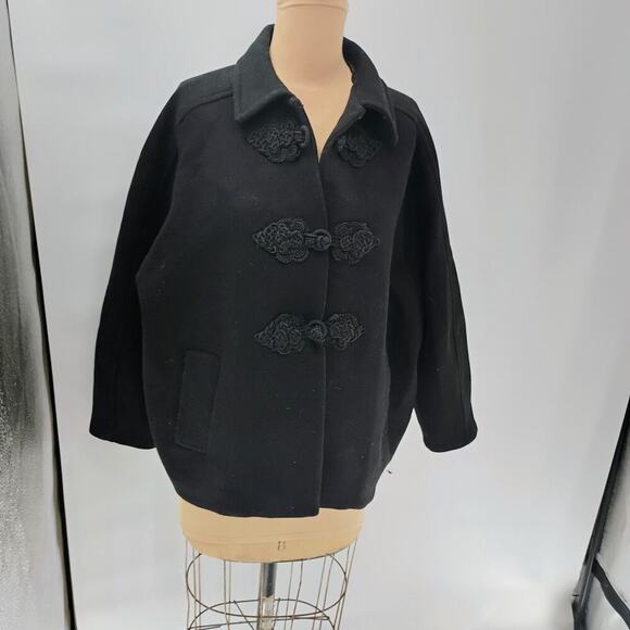 ZARA Cropped Manteco Wool Coat/ Oversized Fit/Size XS thick oversized double - Picture 4 of 14